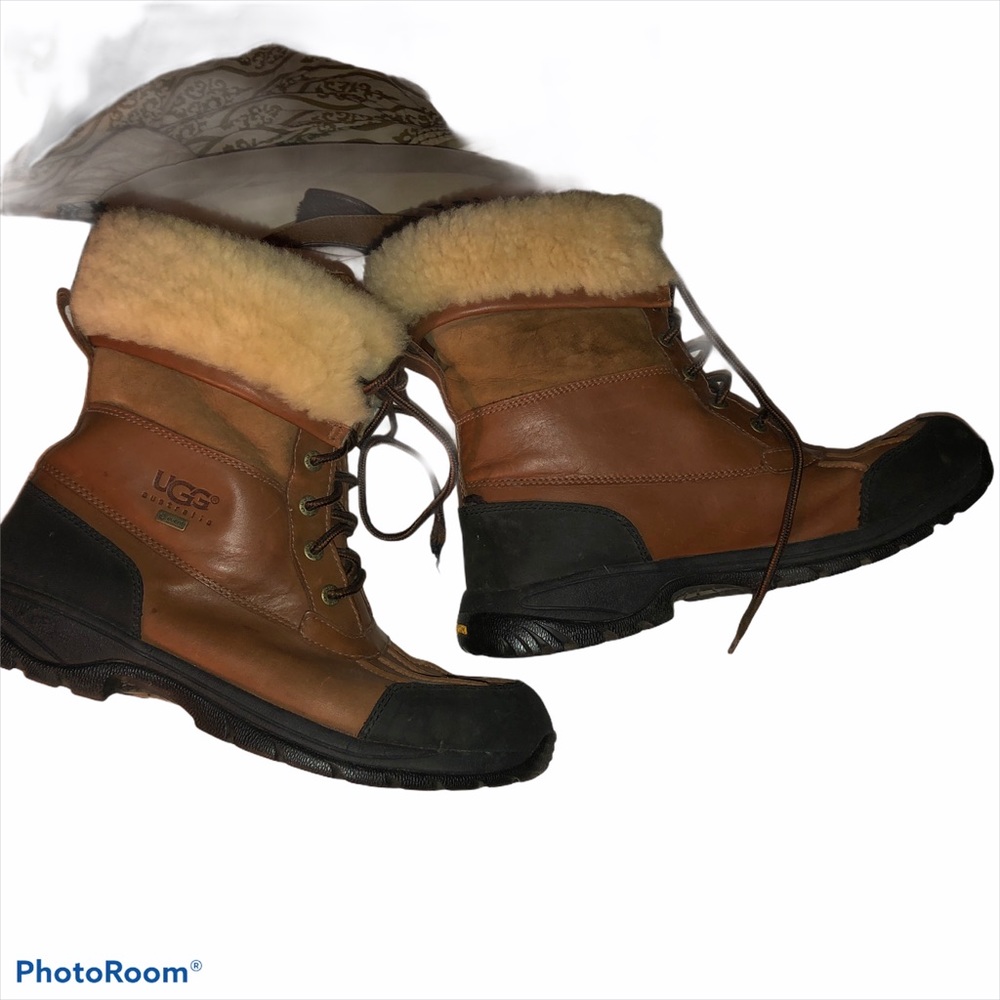 Ugg men’s rubber leather shearling boots 11 - Picture 3 of 6